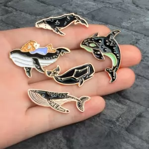 Pin Whale of Stars enamel brooch Idolstore - Merchandise and Collectibles Merchandise, Toys and Collectibles