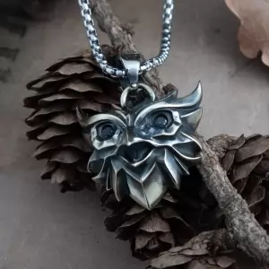 Owl’s medallion School of Owl White Wolf Witcher Necklace Idolstore - Merchandise and Collectibles Merchandise, Toys and Collectibles 2
