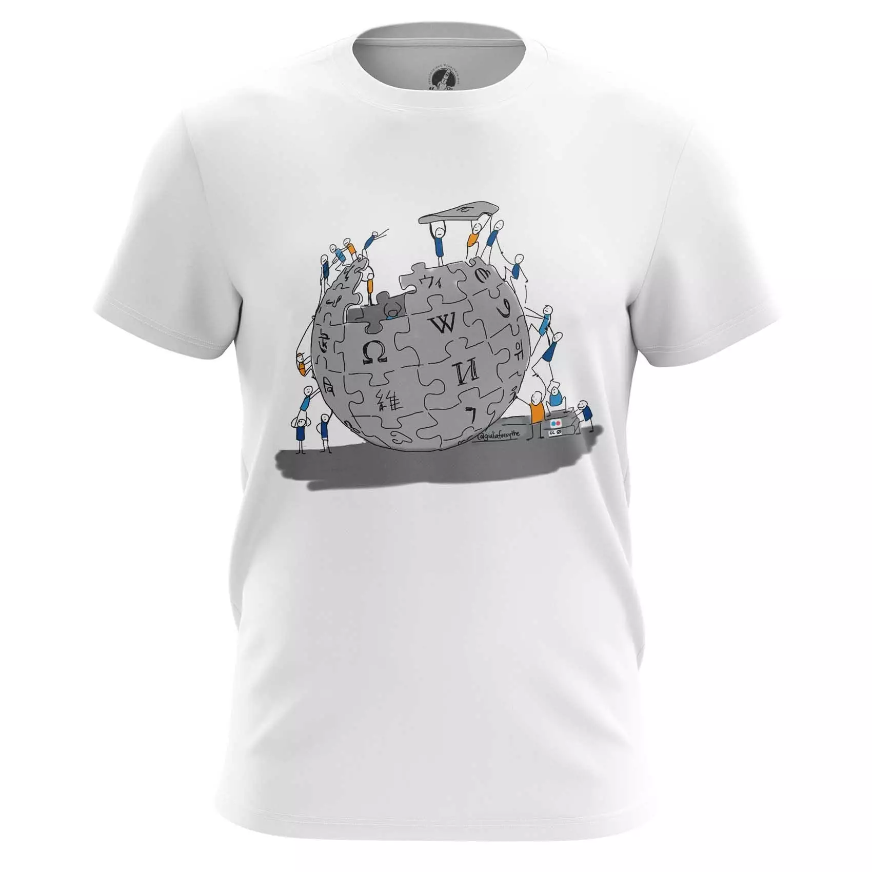 bruge parti Bekræftelse Men's T-shirt Wikipedia Globe Print Top - Idolstore - Merchandise And  Collectibles