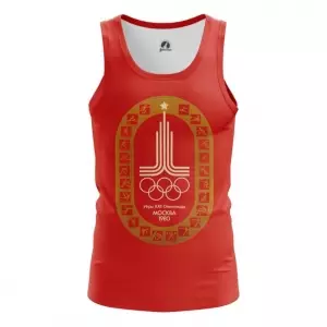 Men’s tank Olympic games 1980 Symbols Red Idolstore - Merchandise and Collectibles Merchandise, Toys and Collectibles 2