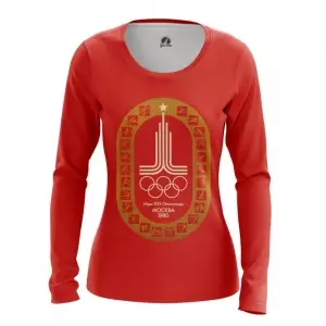 Women’s Long Sleeve Olympic games 1980 Symbols Red Idolstore - Merchandise and Collectibles Merchandise, Toys and Collectibles 2