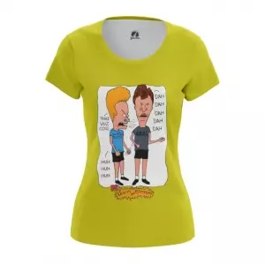 Women’s t-shirt Beavis and Butthead Yellow Print Top Idolstore - Merchandise and Collectibles Merchandise, Toys and Collectibles 2