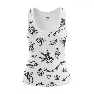 Women’s Tank  Old school Tattoo prints Vest Idolstore - Merchandise and Collectibles Merchandise, Toys and Collectibles 2