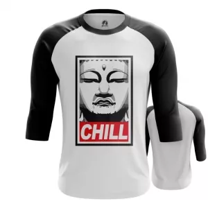 Men’s Raglan Buddha Chill Print Red Idolstore - Merchandise and Collectibles Merchandise, Toys and Collectibles 2