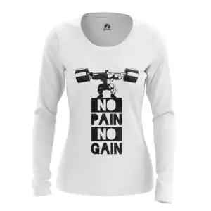 Women’s Long Sleeve No pain no gain Powerlifting Idolstore - Merchandise and Collectibles Merchandise, Toys and Collectibles 2