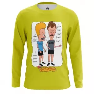 Men’s Long Sleeve Beavis and Butthead Yellow Print Idolstore - Merchandise and Collectibles Merchandise, Toys and Collectibles 2
