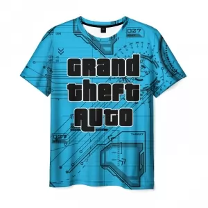 T-shirt Grand Theft Auto blue print Idolstore - Merchandise and Collectibles Merchandise, Toys and Collectibles 2