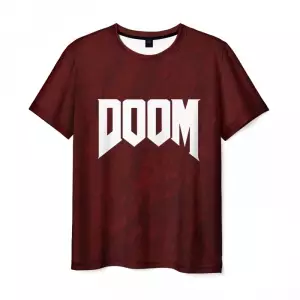 T-shirt Doom Game Sign Title Red Idolstore - Merchandise and Collectibles Merchandise, Toys and Collectibles 2