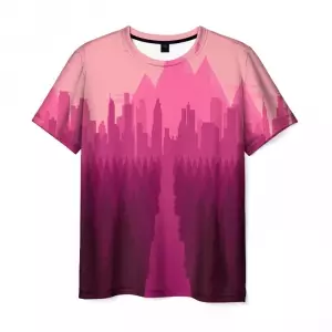Men’s t-shirt Firewatch Pink Land Game art Idolstore - Merchandise and Collectibles Merchandise, Toys and Collectibles 2