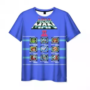 Men’s t-shirt Mega man 2 Tetris 8 Bit Blue Shirt Idolstore - Merchandise and Collectibles Merchandise, Toys and Collectibles 2