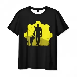 Men’s t-shirt Fallout Yellow Print Dog Main hero Idolstore - Merchandise and Collectibles Merchandise, Toys and Collectibles 2