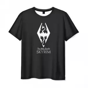 Men’s t-shirt Elder Scrolls Skyrim Logo Black tee Idolstore - Merchandise and Collectibles Merchandise, Toys and Collectibles 2