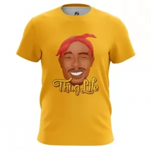 Men’s t-shirt Tupac Shakur Yellow Print Tee Top Idolstore - Merchandise and Collectibles Merchandise, Toys and Collectibles 2