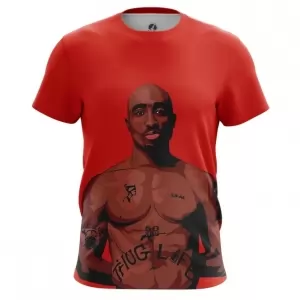 Men’s t-shirt Tupac Shakur Red Print Portait Top Idolstore - Merchandise and Collectibles Merchandise, Toys and Collectibles 2