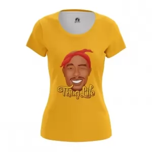 Women’s t-shirt Tupac Shakur Yellow Print Tee Top Idolstore - Merchandise and Collectibles Merchandise, Toys and Collectibles 2