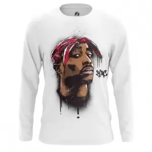 Men’s long sleeve 2pac Shakur White Print Rap Idolstore - Merchandise and Collectibles Merchandise, Toys and Collectibles 2