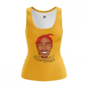 Women’s vest Tupac Shakur Yellow Print Tee top Tank Idolstore - Merchandise and Collectibles Merchandise, Toys and Collectibles 2