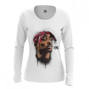 Women’s long sleeve 2pac Shakur White Print Rap Idolstore - Merchandise and Collectibles Merchandise, Toys and Collectibles 2