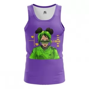 Men’s vest Billie Eilish green hair Purple top Idolstore - Merchandise and Collectibles Merchandise, Toys and Collectibles 2