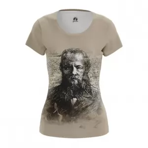 Women’s t-shirt Fyodor Dostoyevsky Russian novelist Top Idolstore - Merchandise and Collectibles Merchandise, Toys and Collectibles 2