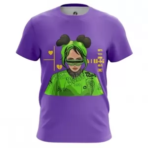 Men’s t-shirt Billie Eilish green hair Purple Top Idolstore - Merchandise and Collectibles Merchandise, Toys and Collectibles 2