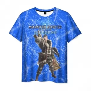 Monster Hunter World Men t-shirt Iceborne Blue Idolstore - Merchandise and Collectibles Merchandise, Toys and Collectibles 2