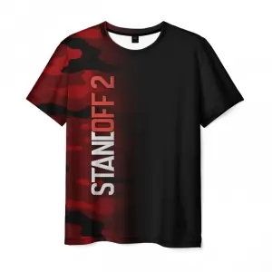 Standoff 2 Red Camouflage Men t-shirt Black Idolstore - Merchandise and Collectibles Merchandise, Toys and Collectibles 2