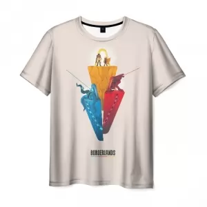 Men’s t-shirt Borderlands white graphic print Idolstore - Merchandise and Collectibles Merchandise, Toys and Collectibles 2