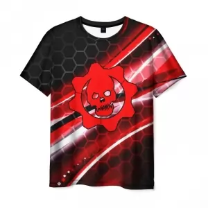 T-shirt Gears of War Red Stripes Logo Skeleton Idolstore - Merchandise and Collectibles Merchandise, Toys and Collectibles 2