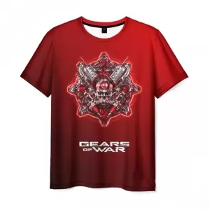 Men’s t-shirt red emblem game Gears of War design Idolstore - Merchandise and Collectibles Merchandise, Toys and Collectibles 2