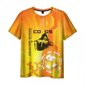 Men’s t-shirt orange print Counter-strike merch Idolstore - Merchandise and Collectibles Merchandise, Toys and Collectibles 2