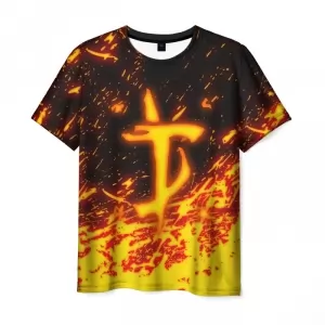 Men’s t-shirt flame print sign Doom Slayer Doom Idolstore - Merchandise and Collectibles Merchandise, Toys and Collectibles 2