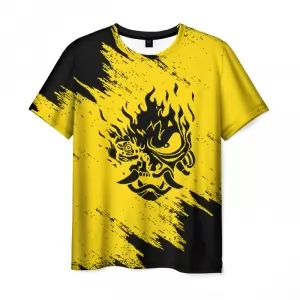 Men’s t-shirt yellow merch Samurai game Cyberpunk Idolstore - Merchandise and Collectibles Merchandise, Toys and Collectibles 2