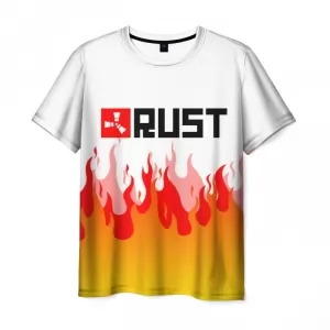Men’s t-shirt Rust white fire print Idolstore - Merchandise and Collectibles Merchandise, Toys and Collectibles 2
