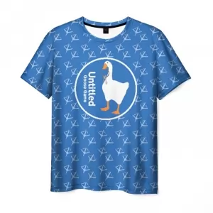 Men’s t-shirt blue pattern Untitled Goose Game Idolstore - Merchandise and Collectibles Merchandise, Toys and Collectibles 2