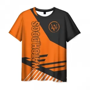 Men’s t-shirt merch Watch Dogs orange print Idolstore - Merchandise and Collectibles Merchandise, Toys and Collectibles 2