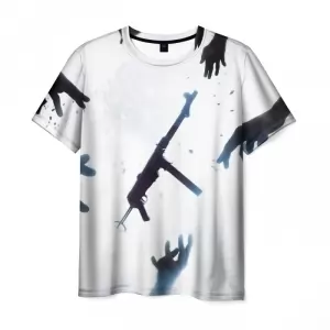Men’s t-shirt white gun print Battlefield Idolstore - Merchandise and Collectibles Merchandise, Toys and Collectibles 2