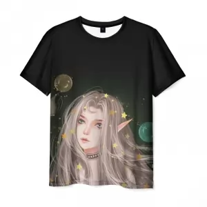 Men’s t-shirt Elf and stars LineAge black print Idolstore - Merchandise and Collectibles Merchandise, Toys and Collectibles 2
