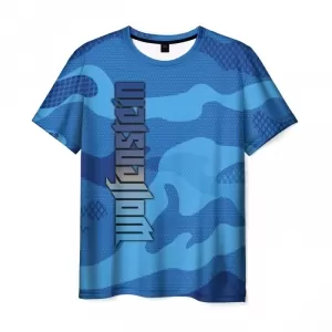 Men’s t-shirt Wolfenstein camouflage blue print Idolstore - Merchandise and Collectibles Merchandise, Toys and Collectibles 2
