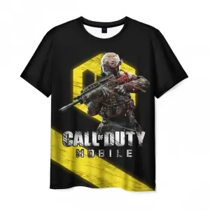 Men’s t-shirt black print Mobile Call Of Duty warrior Idolstore - Merchandise and Collectibles Merchandise, Toys and Collectibles 2