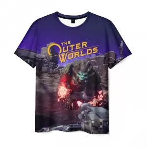 Men’s t-shirt white print The Outer Worlds scene merch Idolstore - Merchandise and Collectibles Merchandise, Toys and Collectibles 2