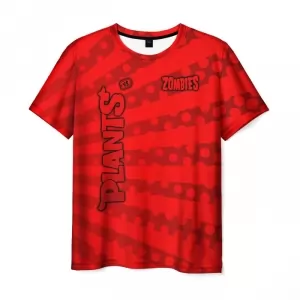 Men’s t-shirt red design Plants vs Zombies text Idolstore - Merchandise and Collectibles Merchandise, Toys and Collectibles 2