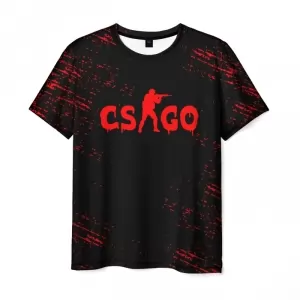 Men’s t-shirt Counter Strike black red title merch Idolstore - Merchandise and Collectibles Merchandise, Toys and Collectibles 2