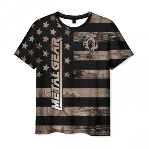 Men’s t-shirt Metal Gear flag print black Idolstore - Merchandise and Collectibles Merchandise, Toys and Collectibles 2