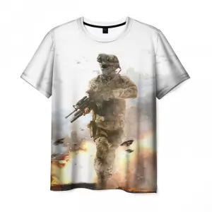 Men’s t-shirt Call of Duty scene white design Idolstore - Merchandise and Collectibles Merchandise, Toys and Collectibles 2