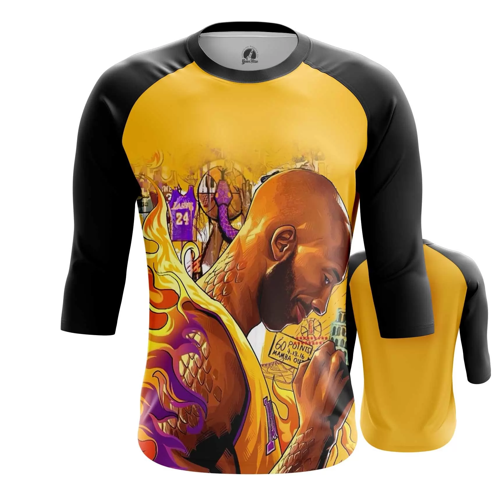 Men's T-shirt Kobe Bryant Lakers Black Mamba Top - Idolstore