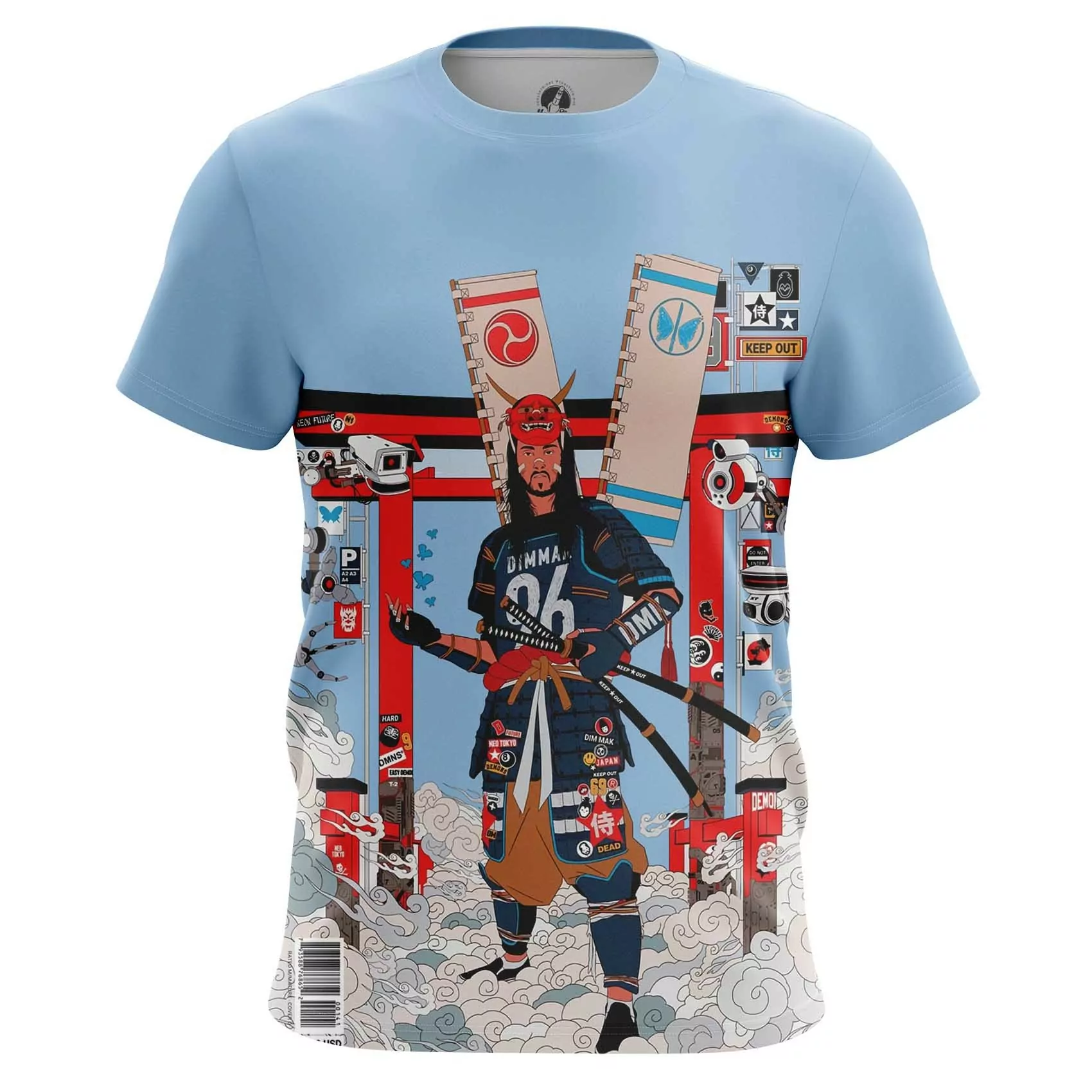 Japanese Samurai Shirt Unisex Cyberpunk Shirt Japanese 