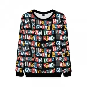 Harley Quinn Sweatshirt Lettering Mad Love Pattern Idolstore - Merchandise and Collectibles Merchandise, Toys and Collectibles 2
