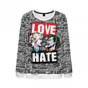 Mens Harley Quinn Joker Sweatshirt Love Hate Idolstore - Merchandise and Collectibles Merchandise, Toys and Collectibles 2