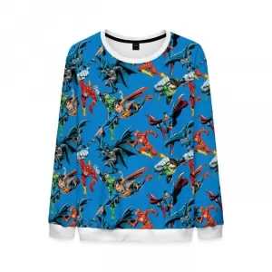 Mens Sweatshirt Justice league Pattern Oldschool Idolstore - Merchandise and Collectibles Merchandise, Toys and Collectibles 2